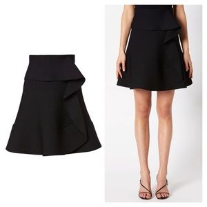 Scanlan Theodore Black Ruffled Mini Skirt